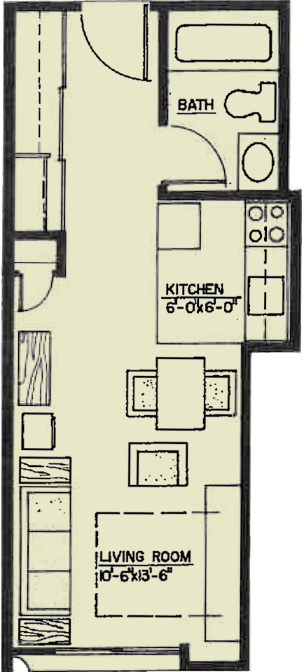 Small Studio Unit Floor Plan 360 Sq Ft